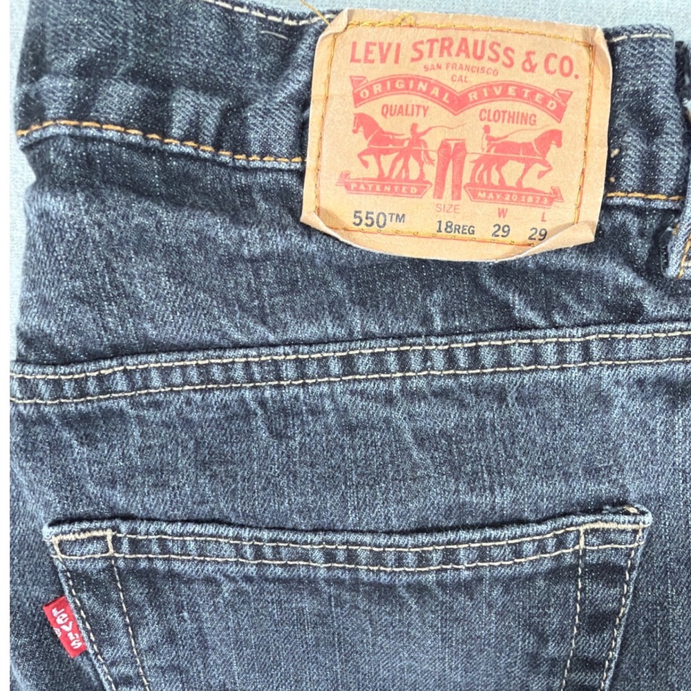 Levis 550 Relaxed Fit Jeans Mens 29x29 Dark Gray Wash Denim 100% Cotton 5550-134
